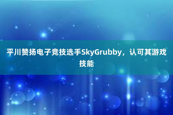 平川赞扬电子竞技选手SkyGrubby，认可其游戏技能